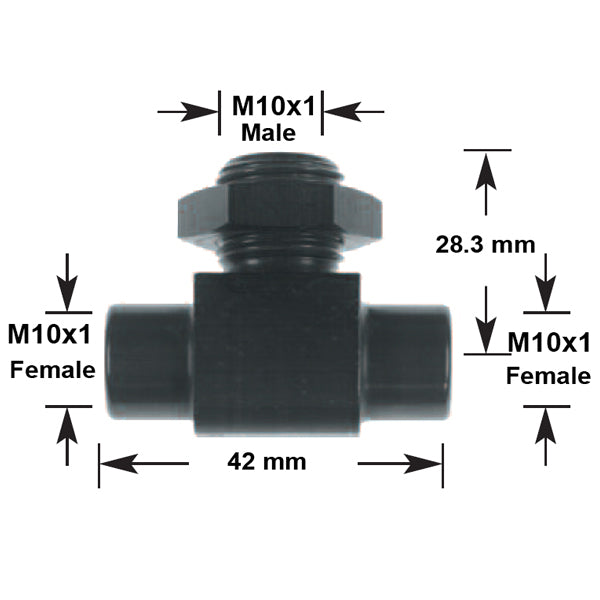 T-piece brake pipe metric female