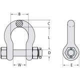 SAFETY PIN BOW SHACKLE 10MM 1.0T