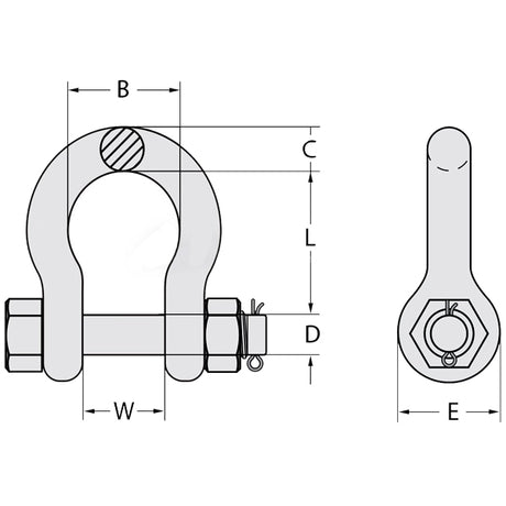 SAFETY PIN BOW SHACKLE 19MM 4.7T