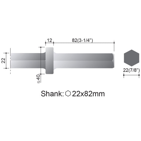 7/8" HEX MOIL POINT - 24" LONG