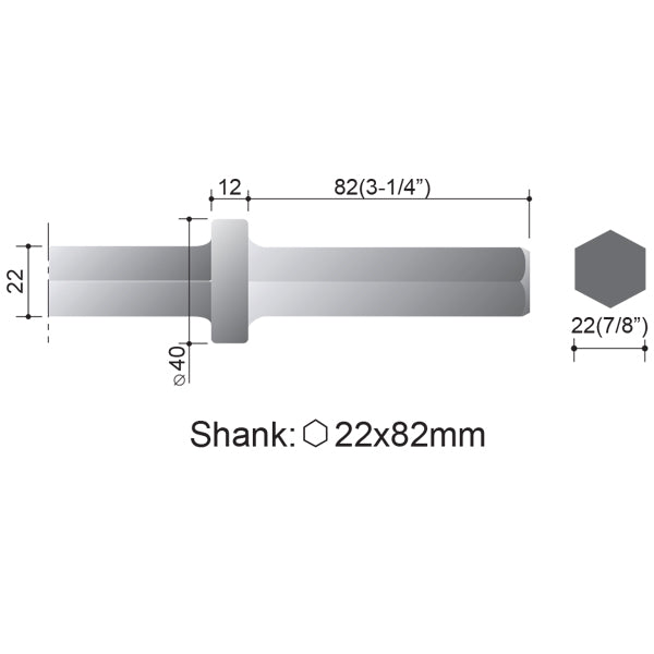 7/8" HEX MOIL POINT - 60" LONG