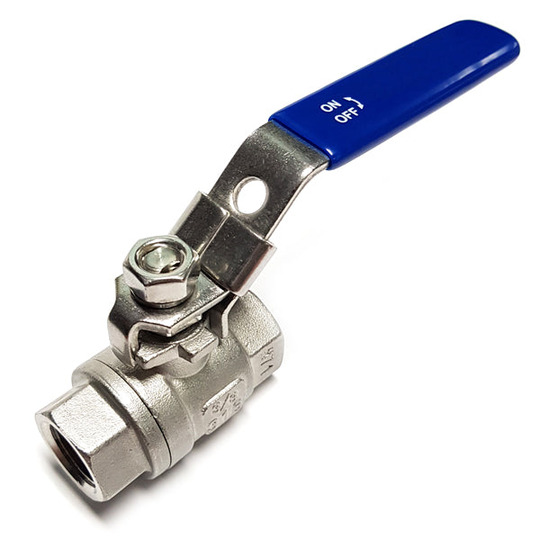 Rated 3/8" BSP Stainless Ball Valve-Lock