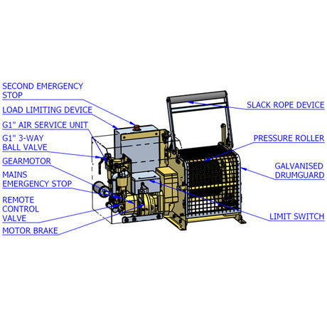 150kg MANRIDING PNEUMATIC WINCH