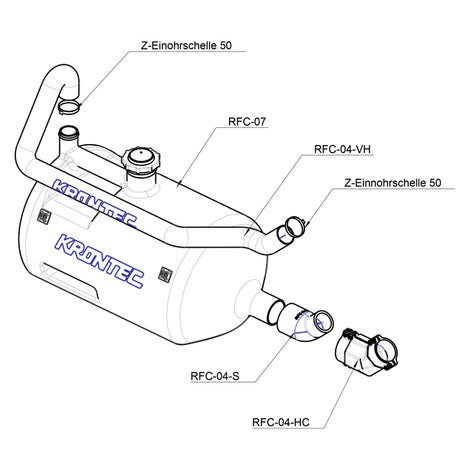 RFC-89 ANGLED 45° COUPLING KIT c/wbottle