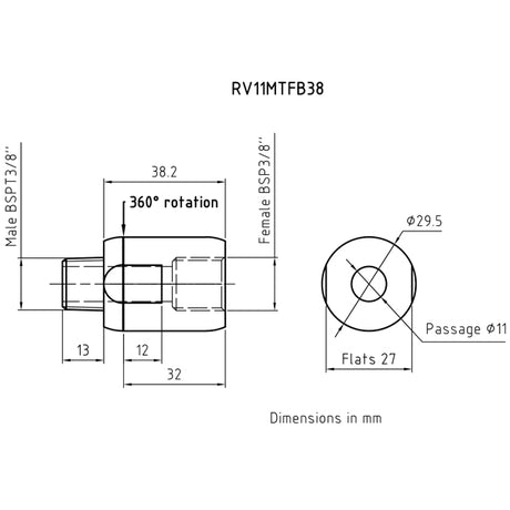 PNEUMATIC SVIVEL 3/8"