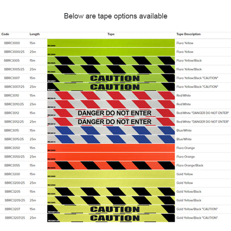 RETRACT SAFETY BARRIER TAPE REEL-25MDang